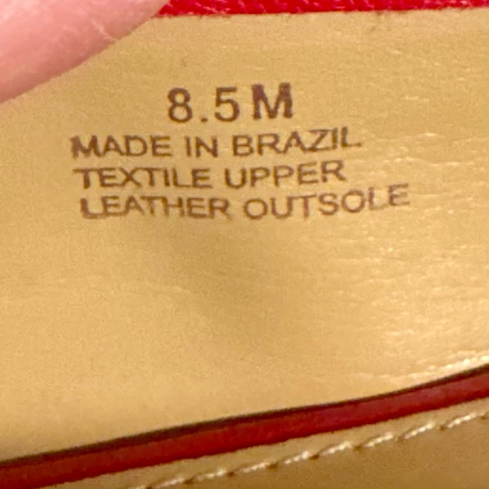 Talbots Red Plaid and Leather Ballet Flats Size 8.5 - NEW - Picture 5 of 12